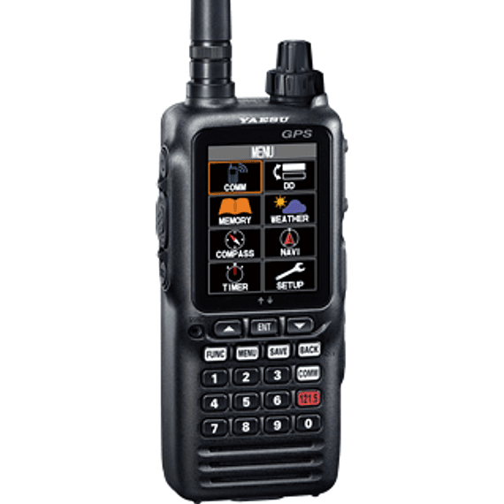 Radio de banda aérea portátil Yaesu FTA-850L resistencia al agua IPX-5 MIL-STD-810H Receptor GPS WAAS integrado de 66 canales Pantalla de navegación ILS (localizador y senda de planeo) Bluetooth