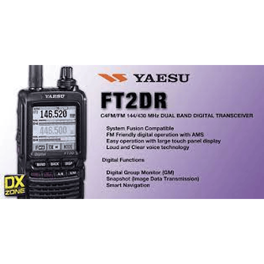 FT2DR C4FM Transceptor portátil digital de doble banda de 144/430 MHz con pantalla táctil de 1,7"