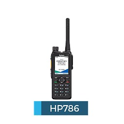 Hytera HP786 UHF3-1 350-470 MHz 1024CH DMR Tier II y Analogico 4W Radio digital con pantalla, GPS, Bluetooth, Mandown. Display ambar