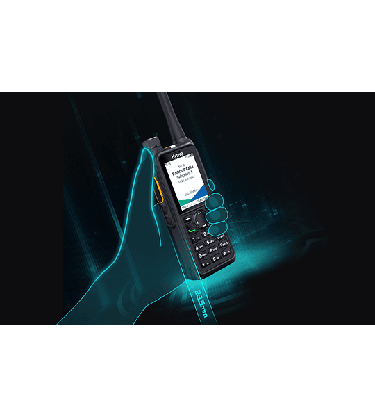 Hytera HP786 Radio Portátil DMR Tier II y Análogo. UHF 350-470 MHz, 5 watts, con GPS, con mandown. 1024CH. Display amba