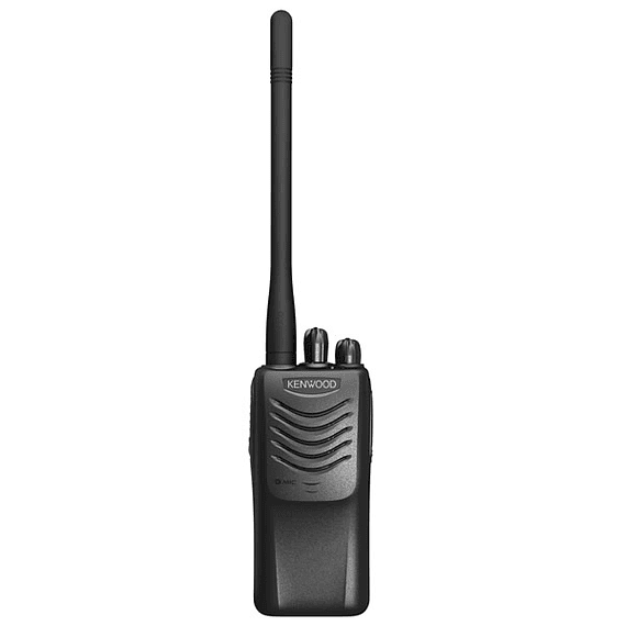 Kenwood TK-3000 K Radio Portátil 4W (UHF). 16 canales. Rango 440-480MHz. Vox con 10 niveles. Señalización QT/DQT. Incluye batería de 1520mAh, cargador de mesa, antena y manual de usuario.