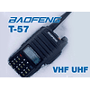 Radio dualband de dos vías Baofeng T-57 especificación IP67 a prueba de polvo y agua rango completo UHF 400-520 Mhz VHF 136-174 Mhz