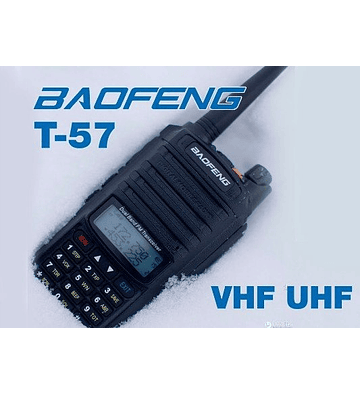Radio dualband de dos vías Baofeng T-57 especificación IP67 a prueba de polvo y agua rango completo UHF 400-520 Mhz VHF 136-174 Mhz