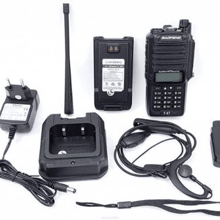  Baofeng T-57 UHF 400-520/VHF 136-174 Mhz 128CH Analogico 5W Radio dual band, IP67 a prueba de polvo y agua, rango completo Precio con iva incluido 3