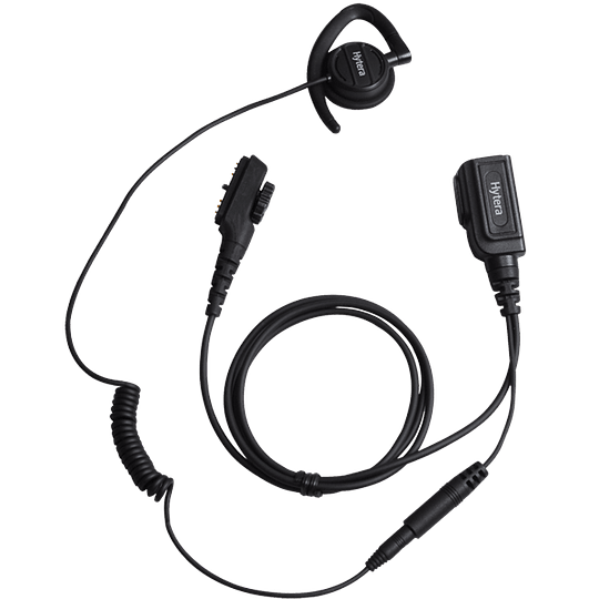 Hytera EHN17 Auricular desmontable estilo giratorio con PTT en línea y micrófono (negro) - para series PD7, PD985, PT560H, PT580H Plus