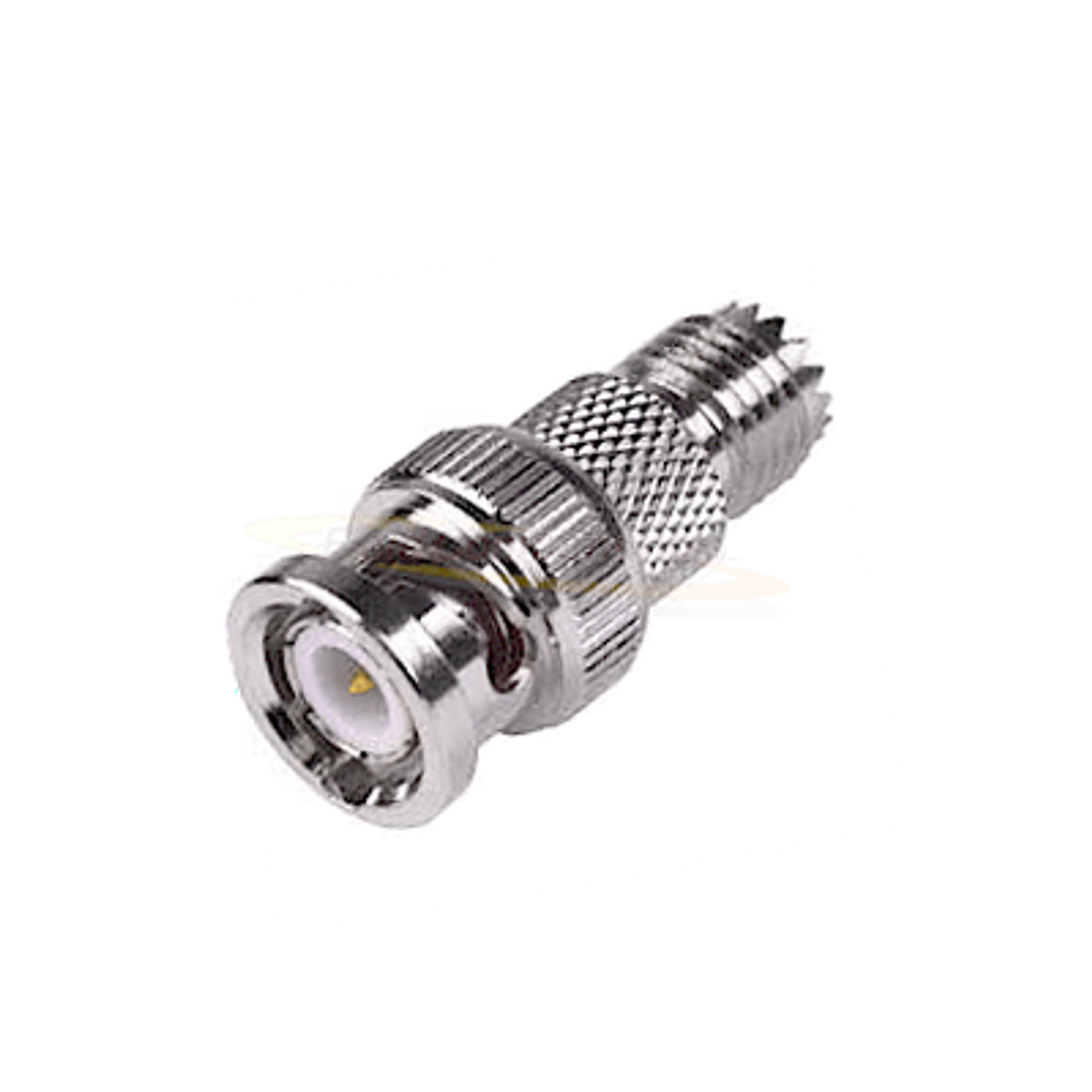 RFU-627 Adaptador en Línea de Conector Mini-UHF Hembra a BNC Macho, Níquel/ Oro/ Teflón. 8