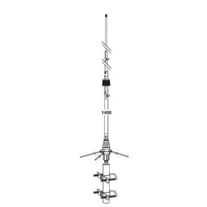 Tram Browning 1400 VHF 136-174 MHz  10' tall, 6dbd gain, 5 MHz Bandwidth  Antena omnidireccional base aluminio Precio con iva incluido 1