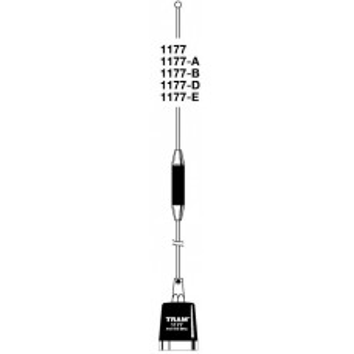 TRAM-BROWNING 1177 UHF 445-470 MHz 5 dB, 200W, antena coil w/metal base, 5/8 over 1/2 wave, 31