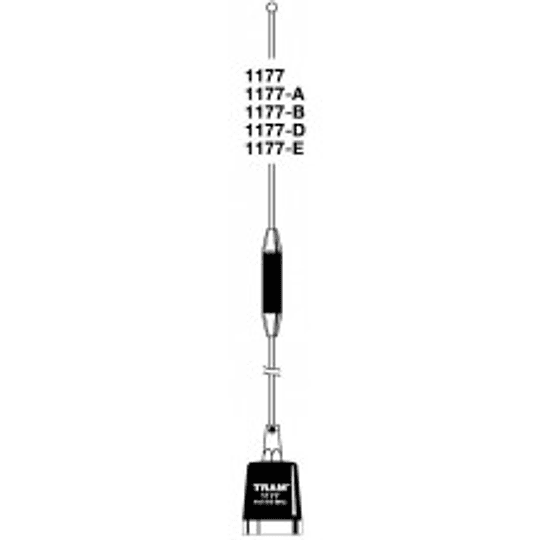 TRAM-BROWNING 1177E UHF 490-512 MHz 5 dB, 200W, antena coil w/metal base, 5/8 over 1/2 wave, 31"