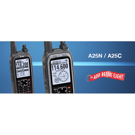 ICOM IC-A25N VHF 300CH 6W Radio de banda aérea potente (PEP) con GPS y Bluetooth® 