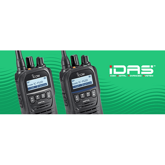 ICOM IC-F52D VHF 136-174 MHz 512 canales Digital IDAS™ 5W Radio digital MIL-STD-810 G Protección IP67