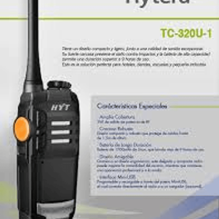 HYT TC-320 UHF1 400-470 MHz 16CH Analogico 2W Radio portátil análogo ¡Sencilla y Eficiente! Precio con iva incluido 16