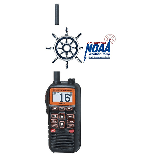 Standard Horizon HX210 VHF 6W Radio portátil de dos vías marino flotante para negocios marinos y fluviales