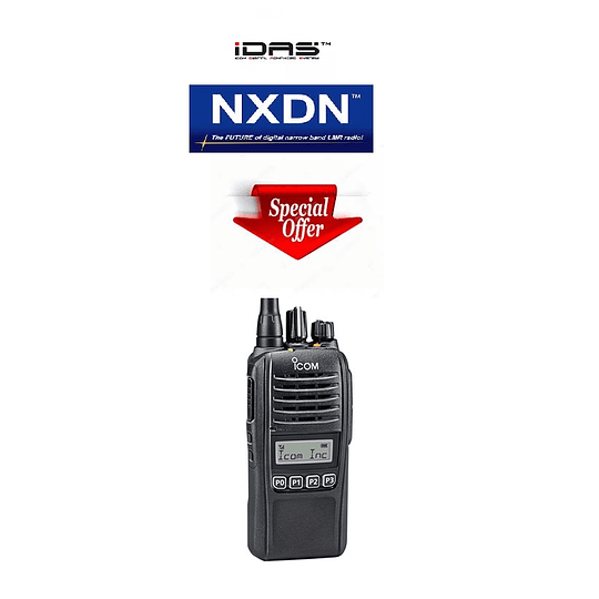 ICOM IC-F1100DS VHF 136–174 MHz 128CH/8Z IDAS/NXDN/dPMR Radio pórtatil digital y analogico con teclado simple