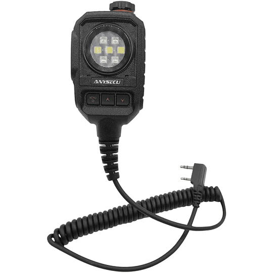 Anysecu MIC-K01 "Haz que te vean, haz que te escuchen" micrófono parlante remoto con luz estroboscópica y alarma de SOS para radios Kenwood Baofeng Inrico Wlan Wings Tesunho