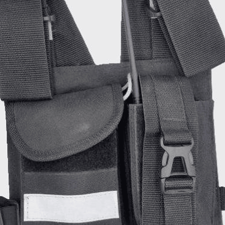 Pechera Universal con bolsillo para equipo de radio de doble seguridad  y bolsillo multiuso con reflectantes  5