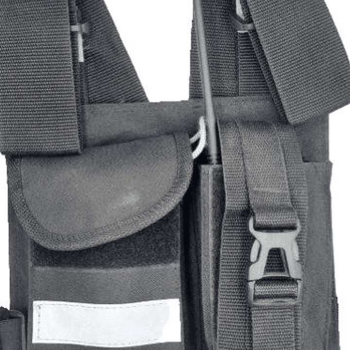 Pechera Universal con bolsillo para equipo de radio de doble seguridad  y bolsillo multiuso con reflectantes  6
