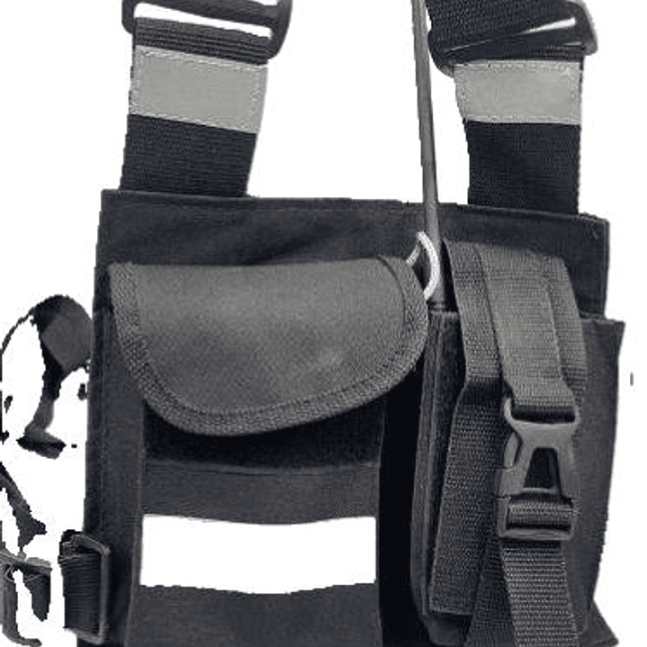 Pechera Universal con bolsillo para equipo de radio de doble seguridad  y bolsillo multiuso con reflectantes  7