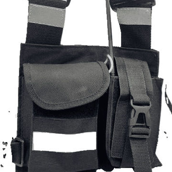 Pechera Universal con bolsillo para equipo de radio de doble seguridad  y bolsillo multiuso con reflectantes  8