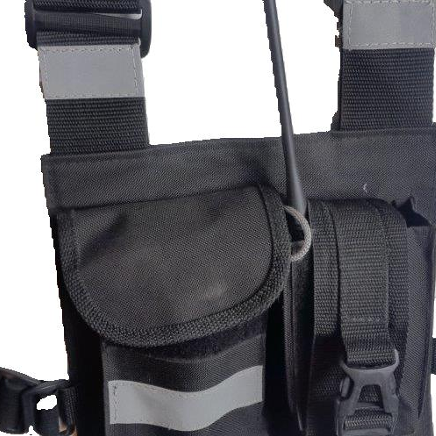 Pechera Universal con bolsillo para equipo de radio de doble seguridad  y bolsillo multiuso con reflectantes  21