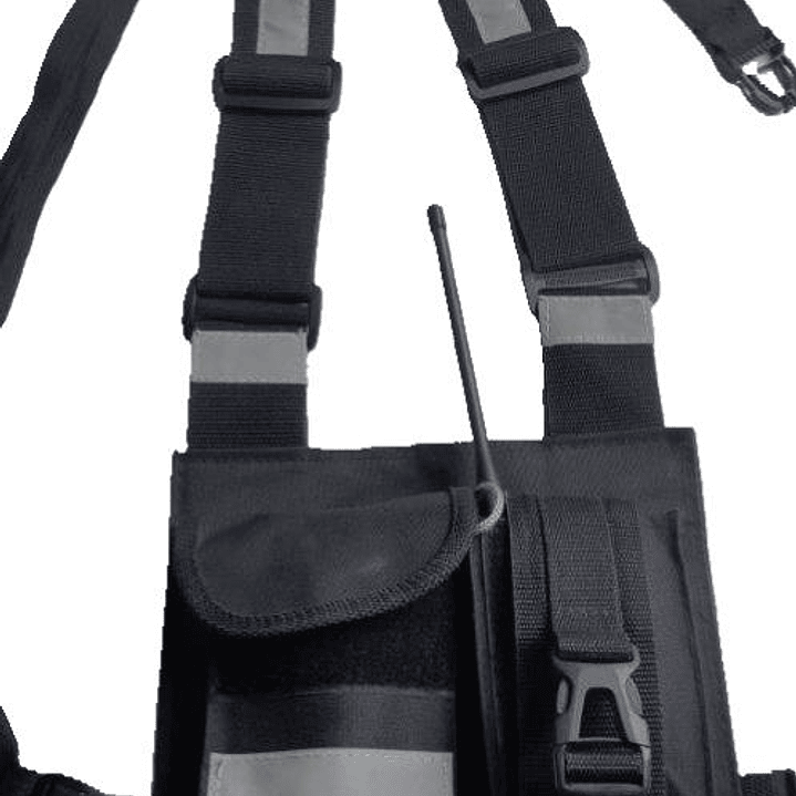 Pechera Universal con bolsillo para equipo de radio de doble seguridad  y bolsillo multiuso con reflectantes  22