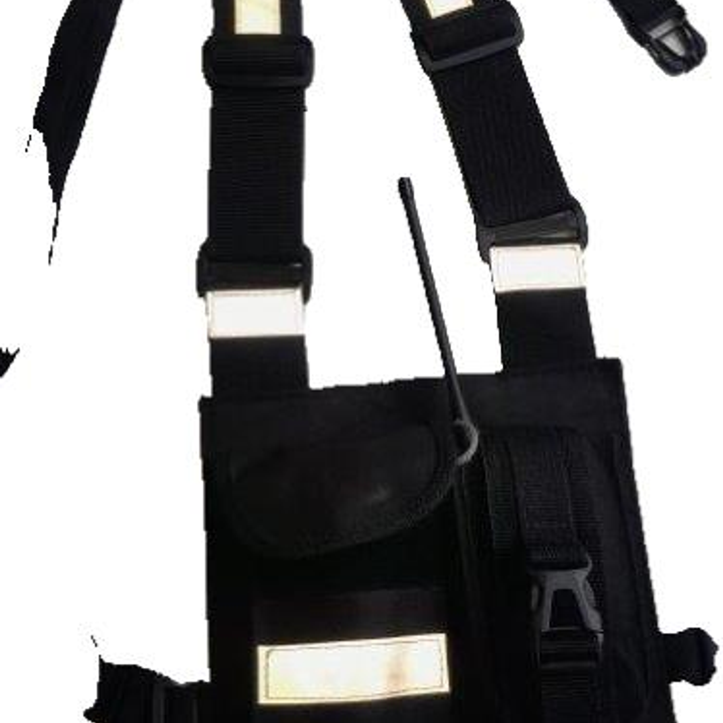 Pechera Universal con bolsillo para equipo de radio de doble seguridad  y bolsillo multiuso con reflectantes  3