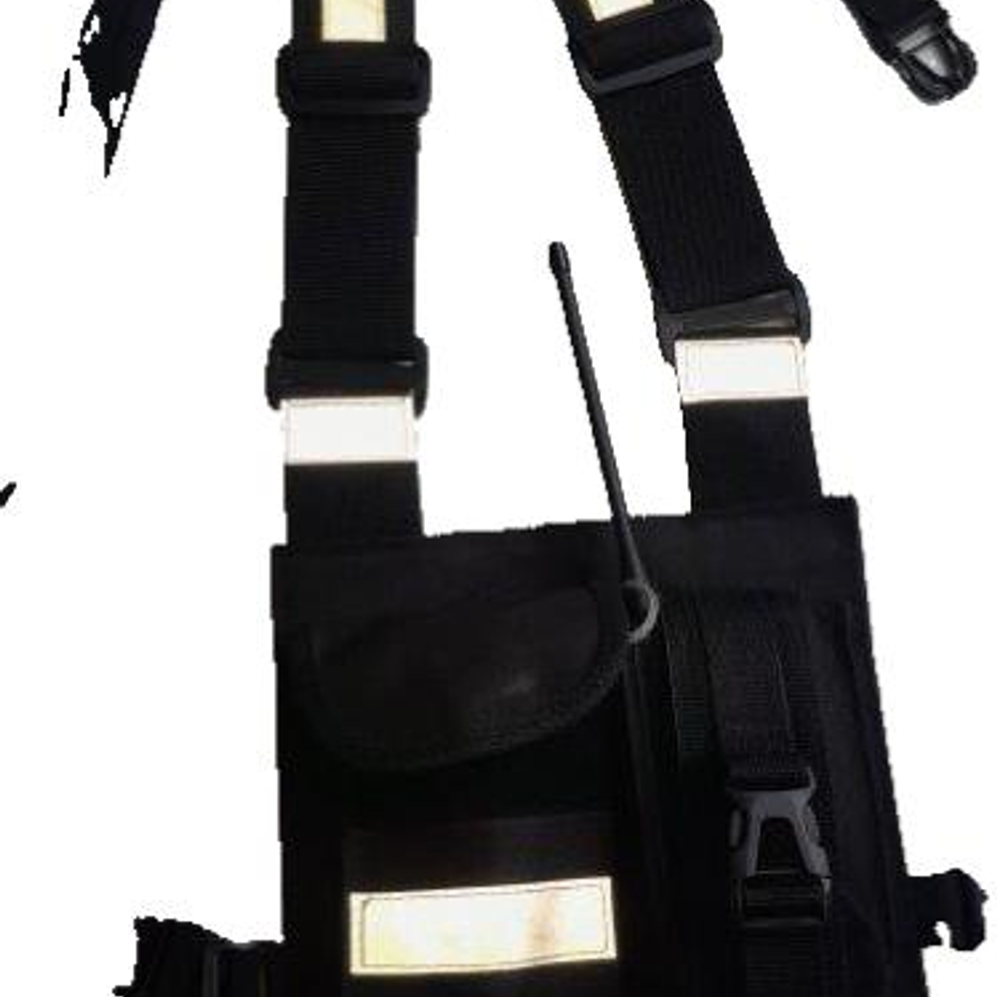 Pechera Universal con bolsillo para equipo de radio de doble seguridad  y bolsillo multiuso con reflectantes  1