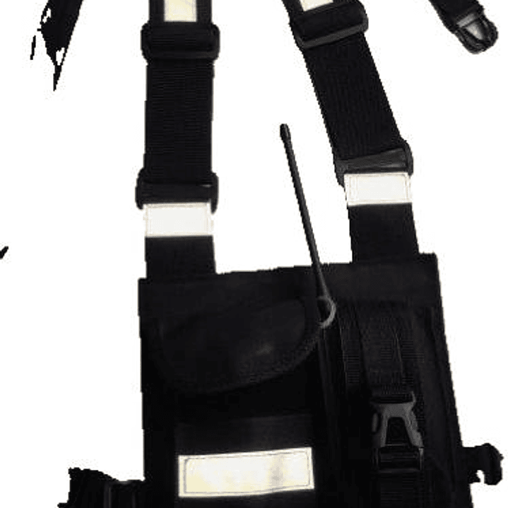 Pechera Universal con bolsillo para equipo de radio de doble seguridad  y bolsillo multiuso con reflectantes  1