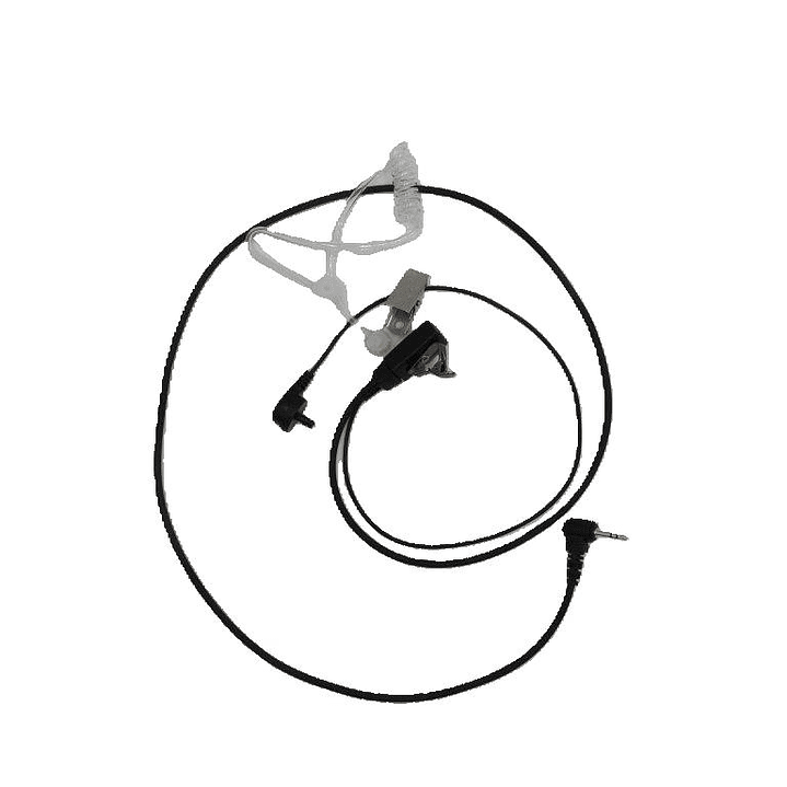 Auricular tubo acústico transparente con cable de color negro de 800 mm con PTT solapa de 380 mm con conector Jack de 3.5mm 2