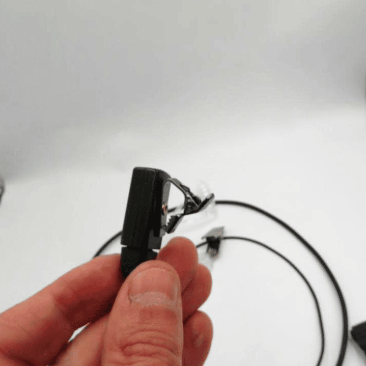 Auricular tubo acústico transparente con cable de color negro de 800 mm con PTT solapa de 380 mm con conector Jack de 3.5mm 9