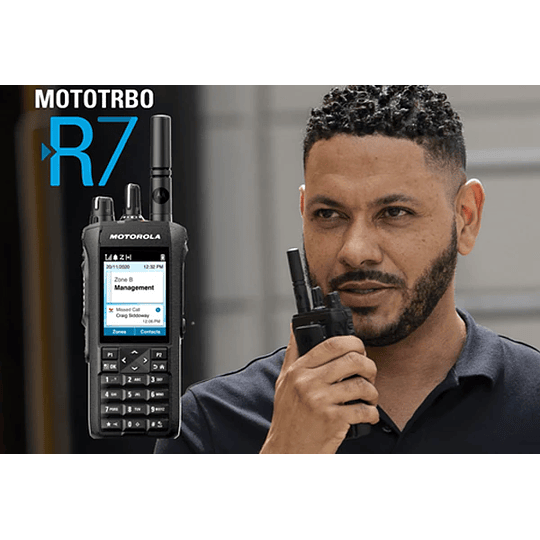  Motorola R7 MOTOTRBO™ TIA HAZLOC Enable VHF 136-174 Mhz 1000CH Digital y Analogo Intrínseco 5W Radio digital FKP con pantalla y teclado completo El Poder de Ser Escuchado