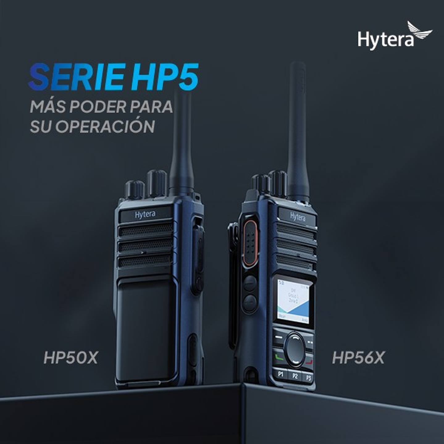 Hytera HP506 VHF 136-174 MHz 256CH Digital y Analogico 5W Radio Digital Profesional DMR Tier II y Analogico IP67 y MIL-STD-810G para Industrias y Comercios sin pantalla 3