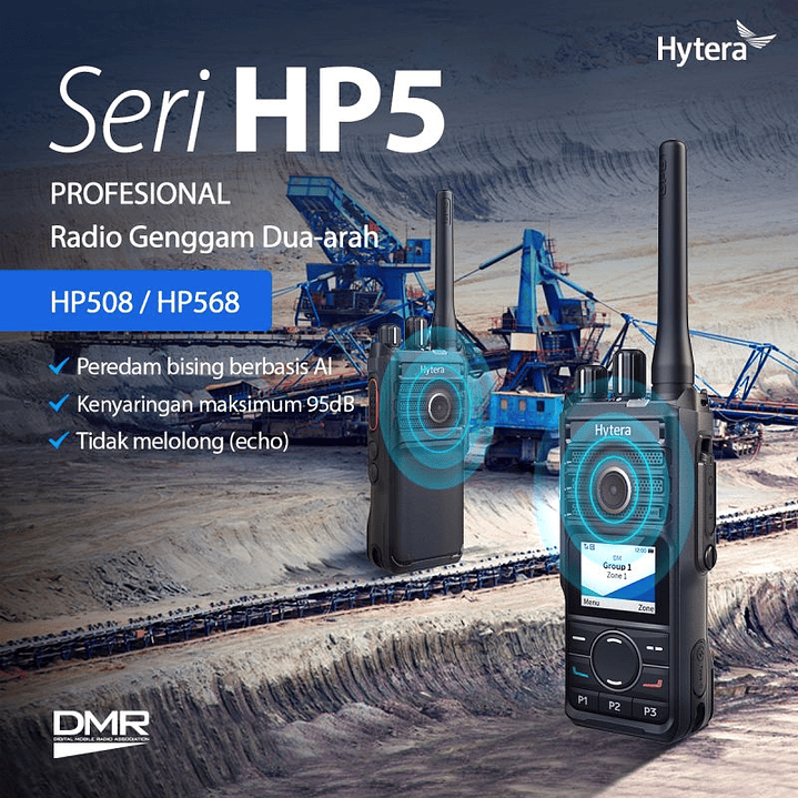 Hytera HP506 VHF 136-174 MHz 256CH Digital y Analogico 5W Radio Digital Profesional DMR Tier II y Analogico IP67 y MIL-STD-810G para Industrias y Comercios sin pantalla 15