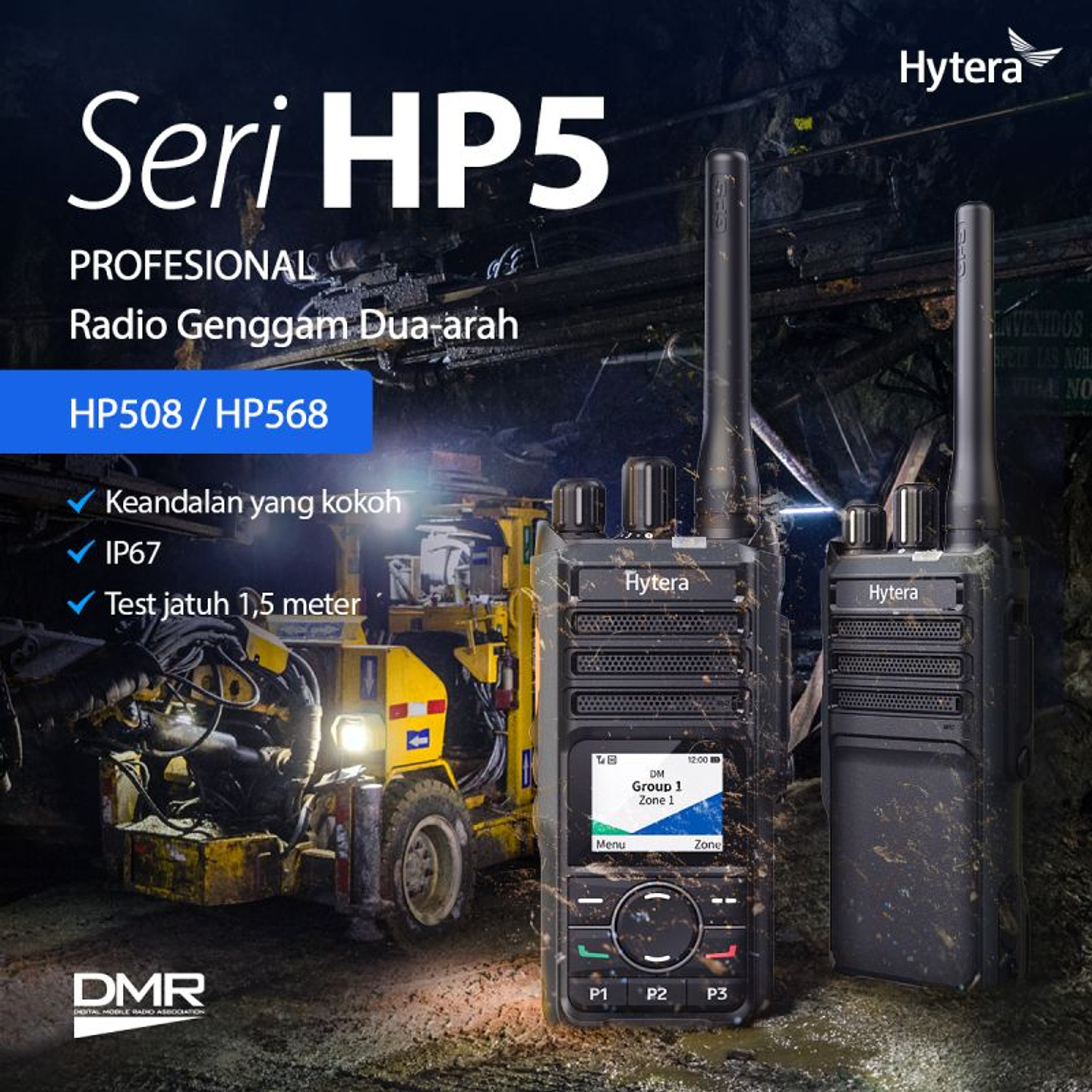 Hytera HP506 VHF 136-174 MHz 256CH Digital DMR y Analogico 5W Radio Digital Profesional DMR Tier II y Analogico IP67 y MIL-STD-810G, parlante anti magnético Precio con iva 17