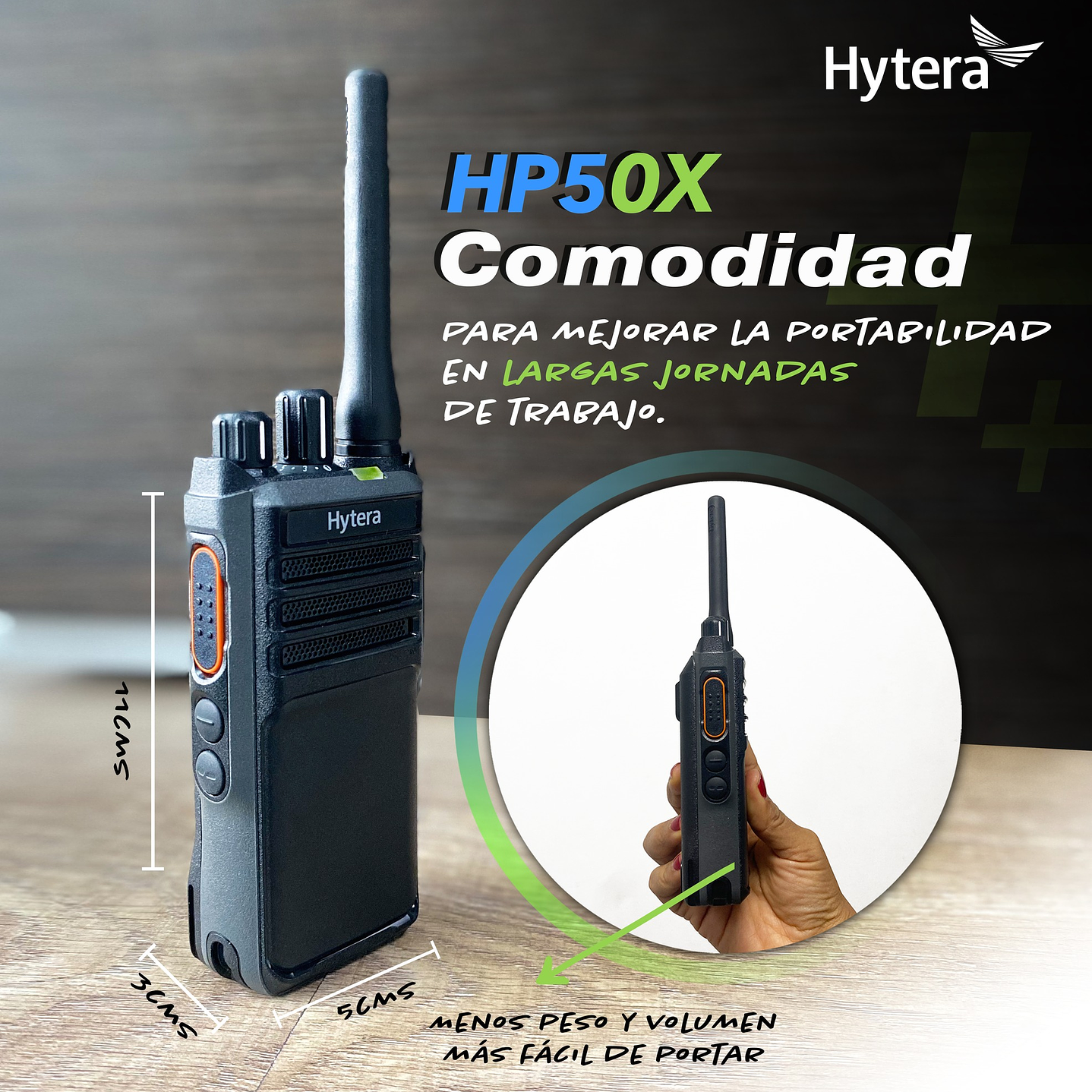 Hytera HP506 VHF 136-174 MHz 256CH Digital DMR y Analogico 5W Radio Digital Profesional DMR Tier II y Analogico IP67 y MIL-STD-810G, parlante anti magnético Precio con iva 22