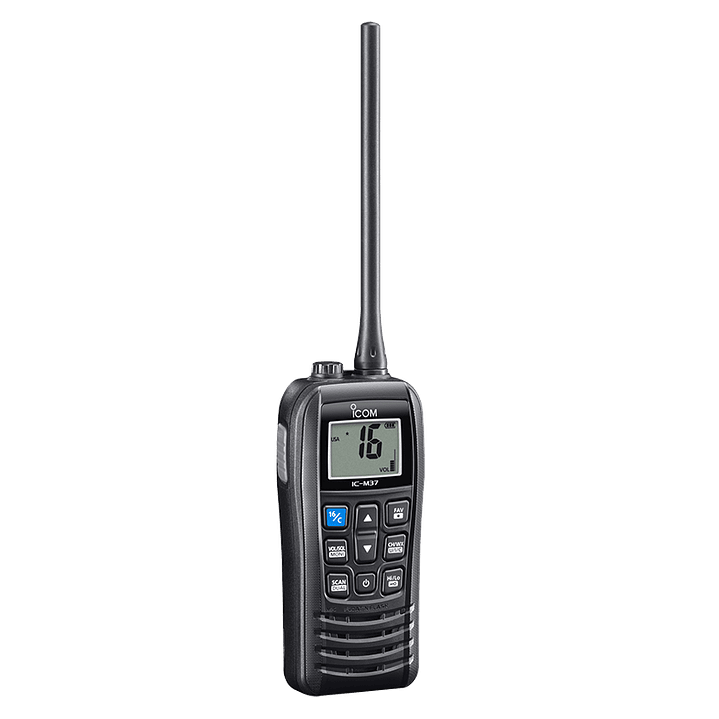 ICOM IC-M37 Tx156.025–157.425 MHz Rx 156.050–163.275 MHz 6W/1W Radio marina con led de emergencia flotante Precio con iva incluido 3