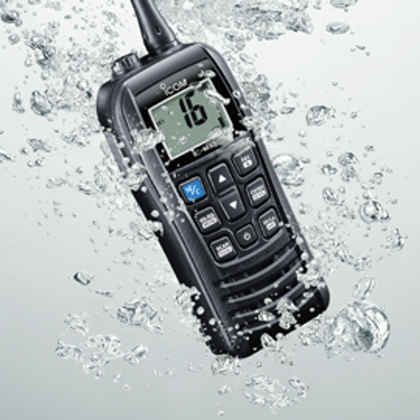 ICOM IC-M37 6W/1W Radio portátil marino flotante Flash´n float, AQUAQUAKE, IP57, NOAA Alert 12 hours (Importación 4-6 semanas) Precio con iva incluido 9