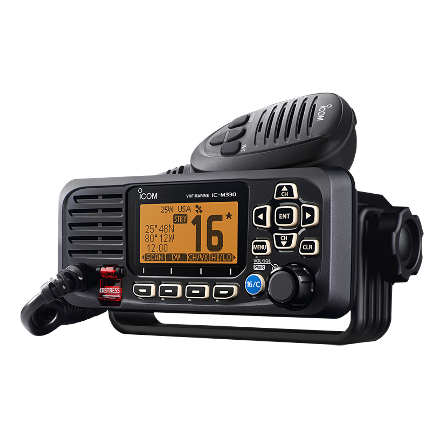 ICOM IC-M330 (Sin receptor GPS) 25W Radio Móvil Marina de montaje fijo VHF ultra compacto de máximo rendimiento, teclas programables,  IPX7, DSC de clase D, AQUAQUAKE, NOAA Precio con iva incluido 3