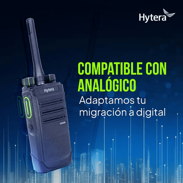 Hytera BD506 UHF1 410-480 Mhz 48CH DMR Tier II 4W Radio digital y analógica con cancelación de ruido, de gran cobertura en distancia excelente para negocios y logística sin pan Precio con iva incluido 1