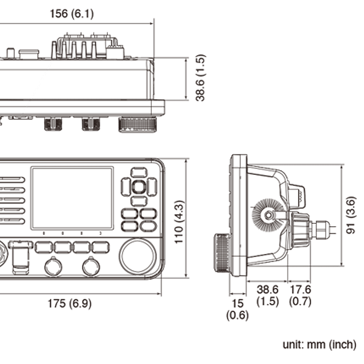 ICOM IC-M510 (Sin AIS) Tx 156,025–157,425 MHz Rx 156,050–163,275 MHz DSC 156,525 MHz CH70 161.975, 162.025 MHz Radio marina VHF DSC de clase D con función WLAN Precio con iva incluido 3