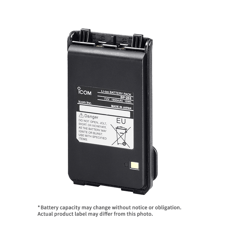 ICOM BP-265 Bateria de Li-Ion de 1900mAh, para radios IC-F3003/4003, IC-F3103D/4103D, IC-F3210D/4210D, IC-V80, IC-T70A Precio con iva incluido 1