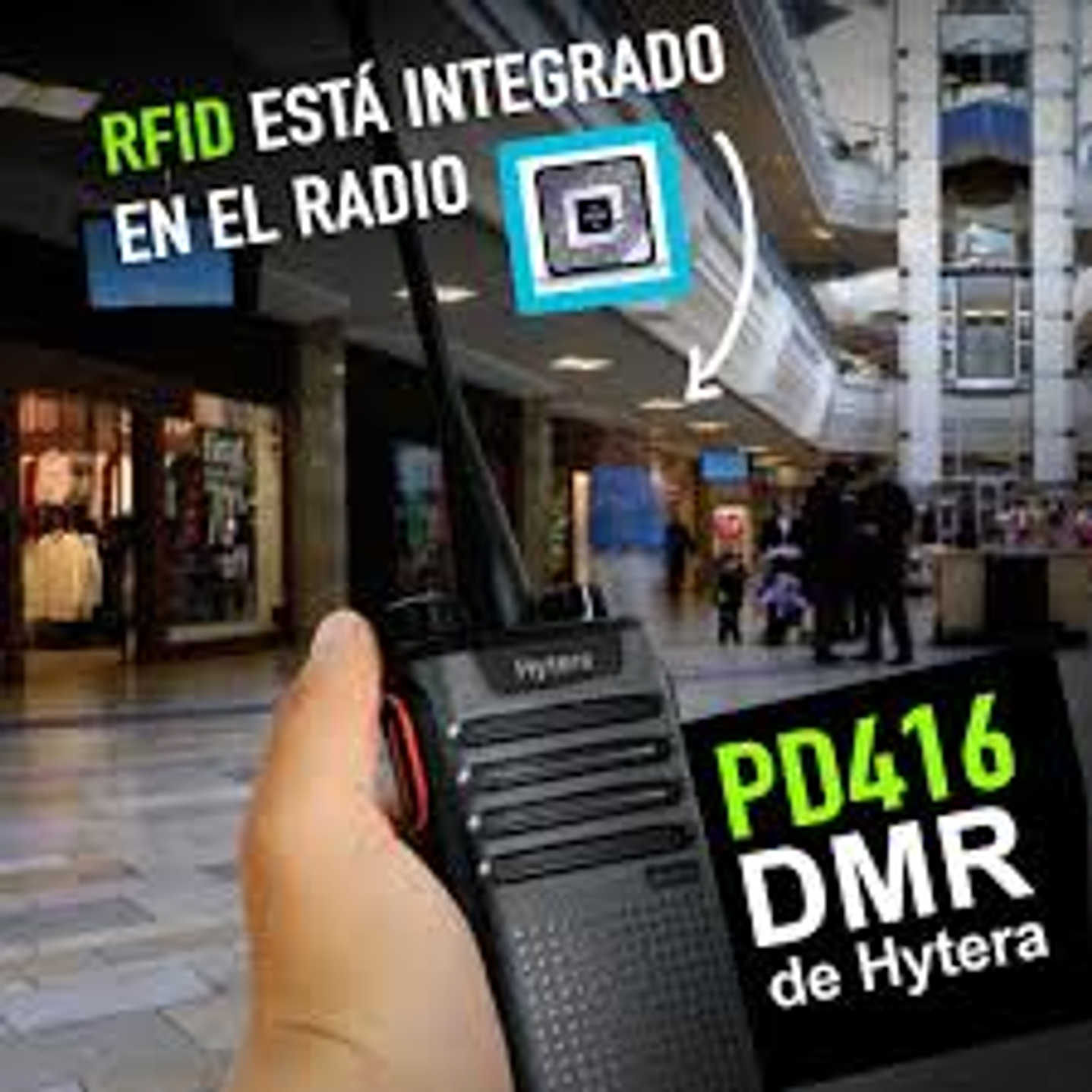 Hytera PD416 UHF1 400-470MHz 48CH DMR Tier II 4W Radio digital y analogica con cancelación de ruido, RFID para patrol, de gran cobertura Precio con iva incluido 8