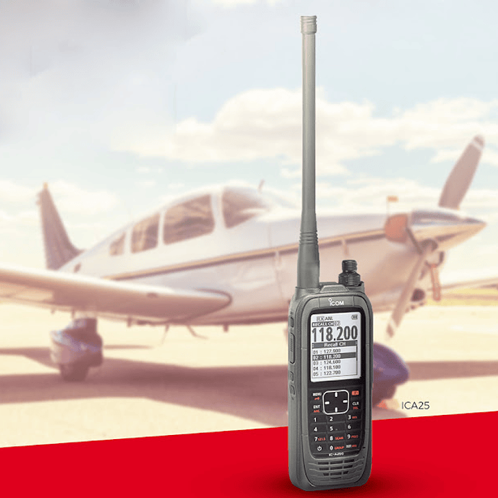 ICOM IC-A25C 200CH 6W Radio portátil aéreo VHF con display de 2.3 pulgadas y teclado, 6W (PEP) de potencia Precio con iva incluido 12