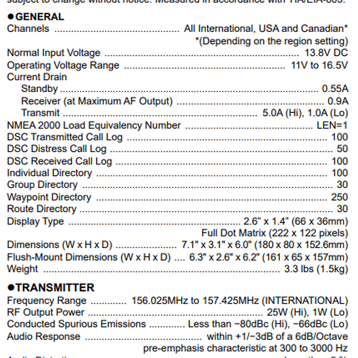 Standard Horizon GX-2410GPS VHF Marino 66CH 25W Móvil Marino Matrix GX2410 negro Fixed Mount VHF 25W Precio con iva incluido 14