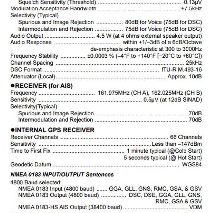 Standard Horizon GX-2410GPS VHF Marino 66CH 25W Móvil Marino Matrix GX2410 negro Fixed Mount VHF 25W Precio con iva incluido 15
