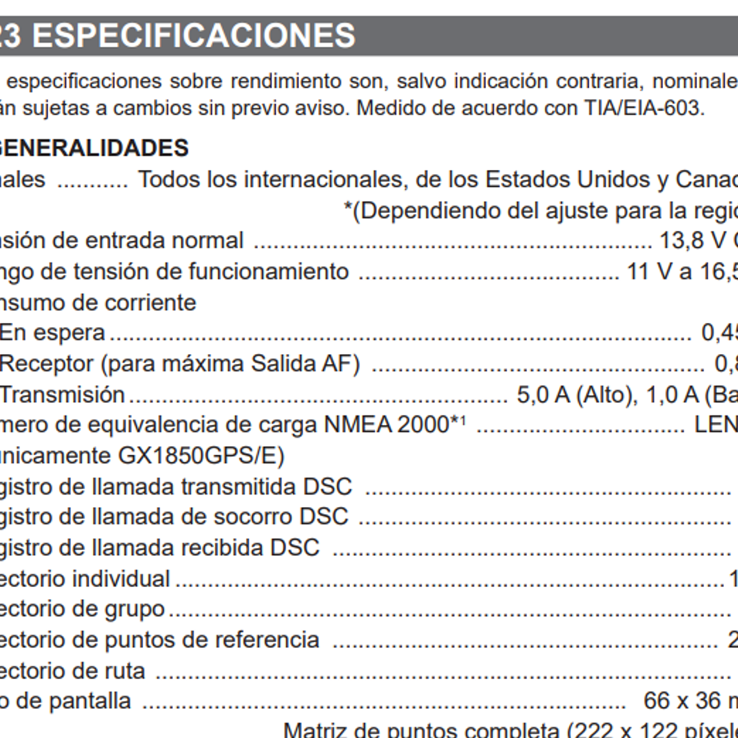 Standard Horizon GX-1800G VHF Marino 66CH 25W Equipo Radio marino Clase D de montaje fijo con GPS, MOB, NMEA0183, GM con DSC, IPX8 Precio con iva incluido 14
