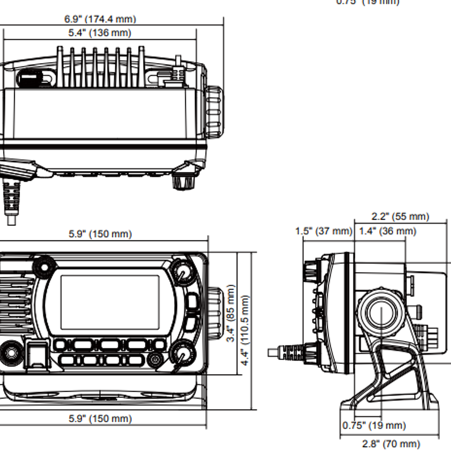 Standard Horizon GX-1800G VHF Marino 66CH 25W Equipo Radio marino Clase D de montaje fijo con GPS, MOB, NMEA0183, GM con DSC, IPX8 Precio con iva incluido 24