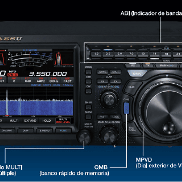 Yaesu FT-DX101D Radio base HF 100W 30 kHz a 75 MHz CW, AM, SSB, FM, RTTY, PSK Pantalla color con visualización del espectro y diagrama de cascada (A pedido) Precio con iva  34