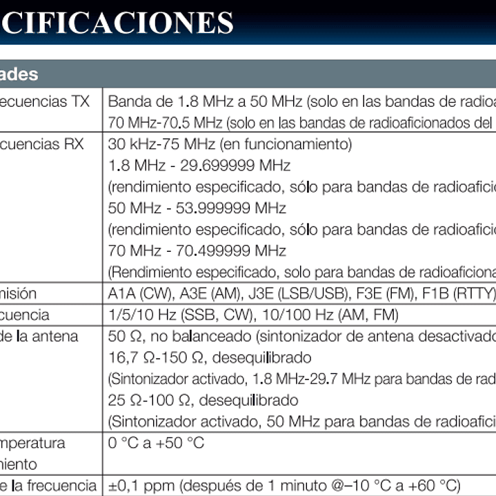 Yaesu FT-DX101D Radio base HF 100W 30 kHz a 75 MHz CW, AM, SSB, FM, RTTY, PSK Pantalla color con visualización del espectro y diagrama de cascada (A pedido) Precio con iva  41