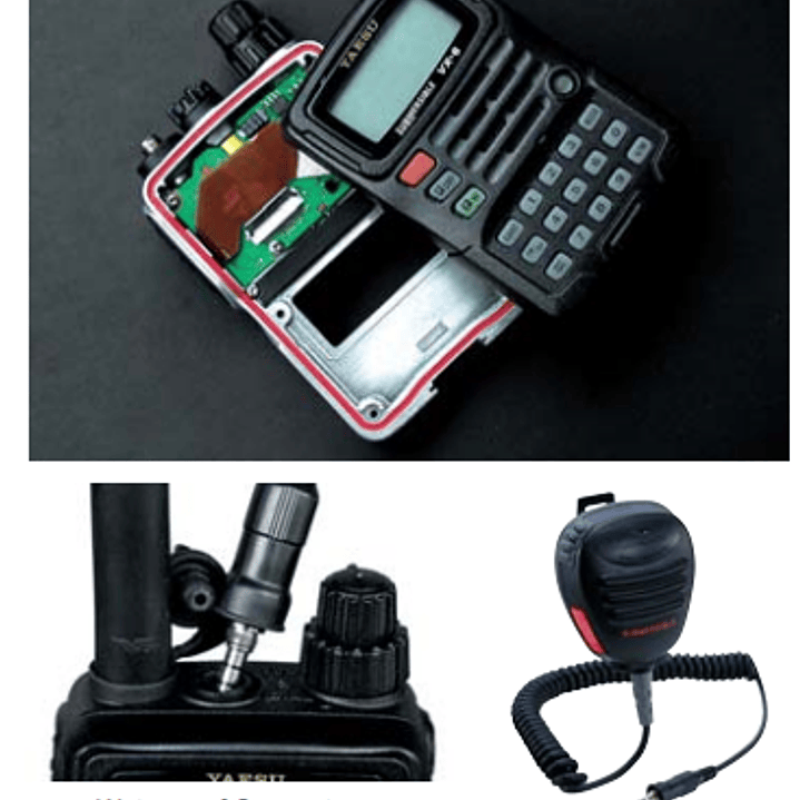 Yaesu VX-6R 144/222/430 MHz 5W Radio dual band VHF UHF IPX7 